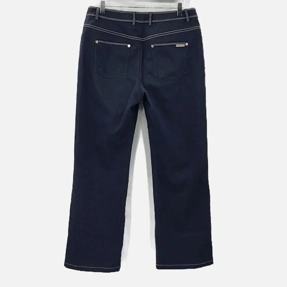 St. John Sport Straight Leg High Rise Jeans in Dark Blue - Size 10 - Picture 3 of 7